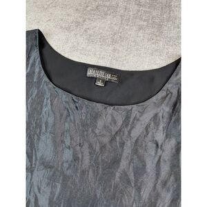 Lafayette 148 Silk Blouse Womens Black Double Layer Sleeveless Pullover - Sz 8